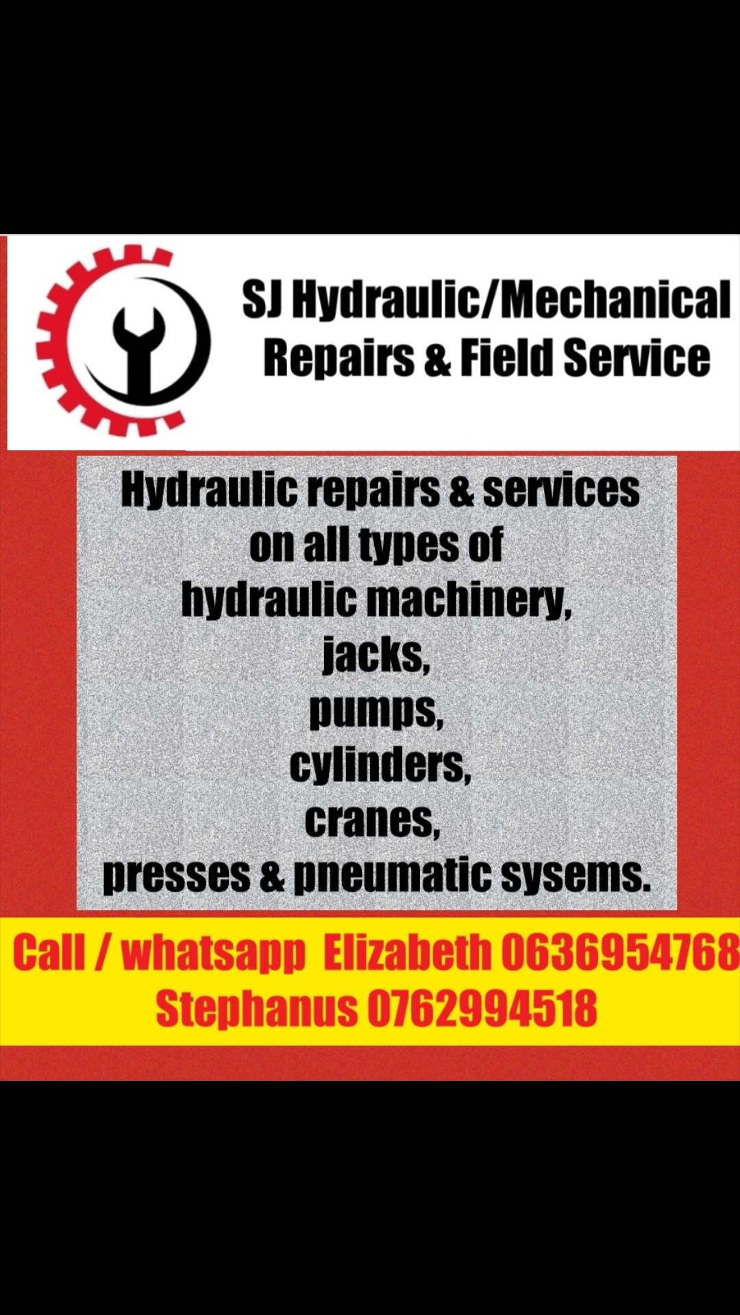 SJ HYDRAULIC/MECHANICAL REPAIRS AND FIELD SERVICE PTY LTD photo 1302